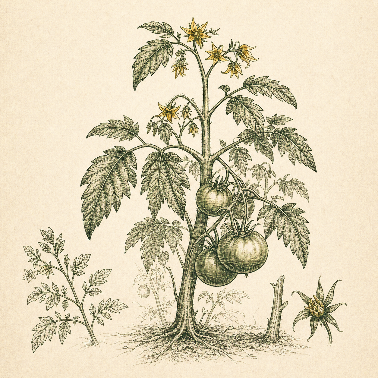 Mature productive vegetable plant field study